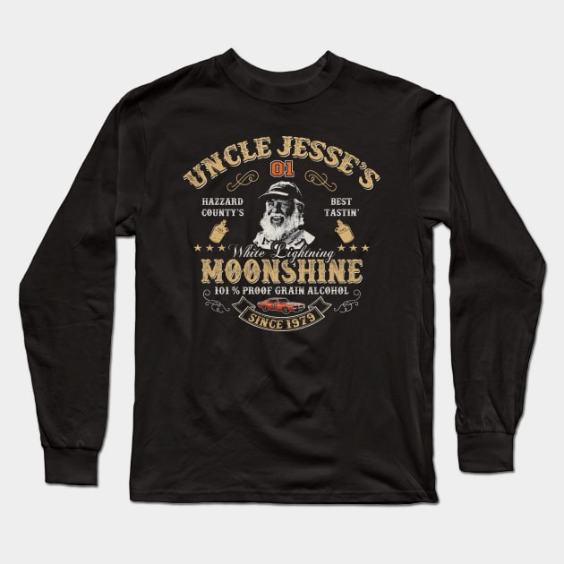 Moonshine Dukes of Hazzard Uncle Jesse Long Sleeve T-Shirt by Alema Art